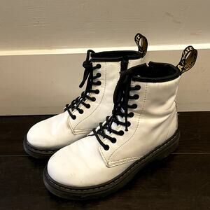 Dr Martens 1460 Kids Optic White Combat Boot Kids GIrls Size 2